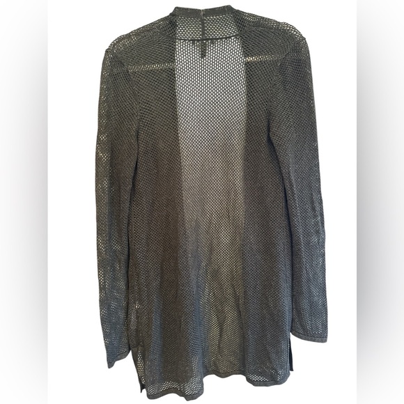 Eileen Fisher Open Knit 100% Tencel Lyocell Long Cardigan Size S - Picture 4 of 7